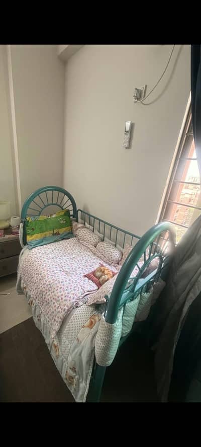 iron rod cot with mattress and cot set with bumpers