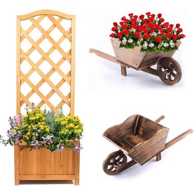 Wooden Planter with Wheels | Stylish Garden & Home Decor