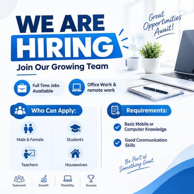 we are hiring staff full time, part time and home-base