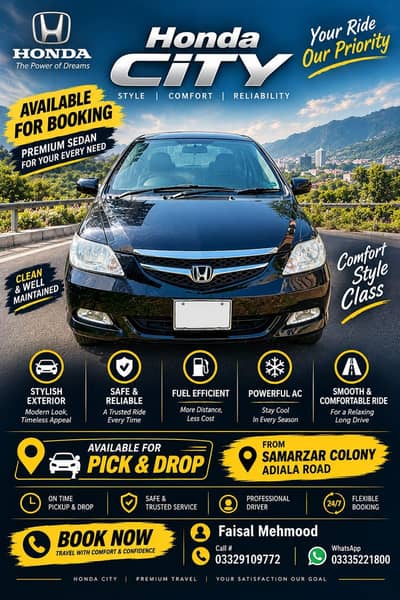 Honda  city in very good condition. samarzar housing society adyala