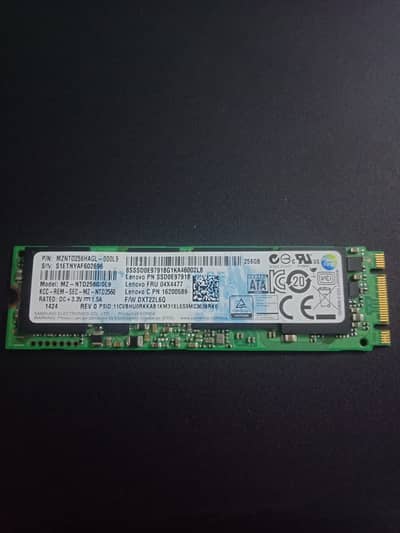 Samsung 256gb m. 2 sata ssd 100% health and performance