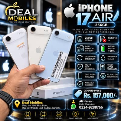 iPhone 17 Air 256GB Jv Sim Locked Non PTA Apple iPhone 17 Air