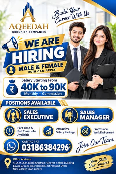 Hiring Sales manger and sales adviser