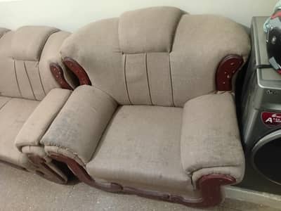 5 seater sofa with Glass top table