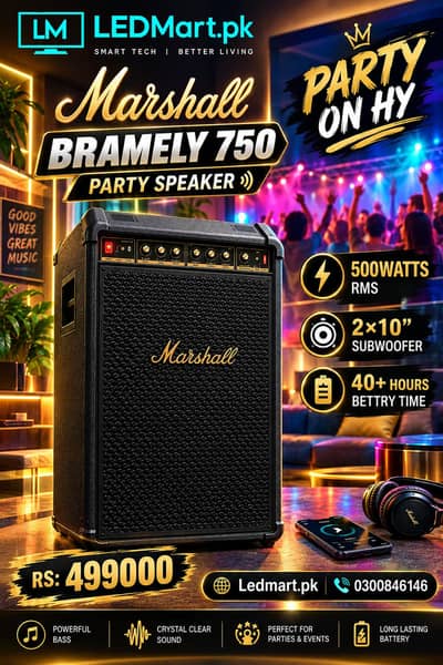 MARSHALL BRAMELY 750 PARTY SPEAKER THE MASTER CLASS