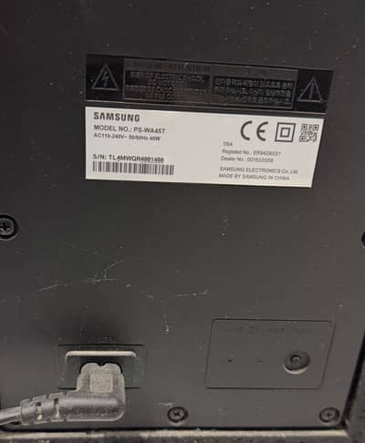 Samsung Soundbar A450 with Subwoofer – Complete Set