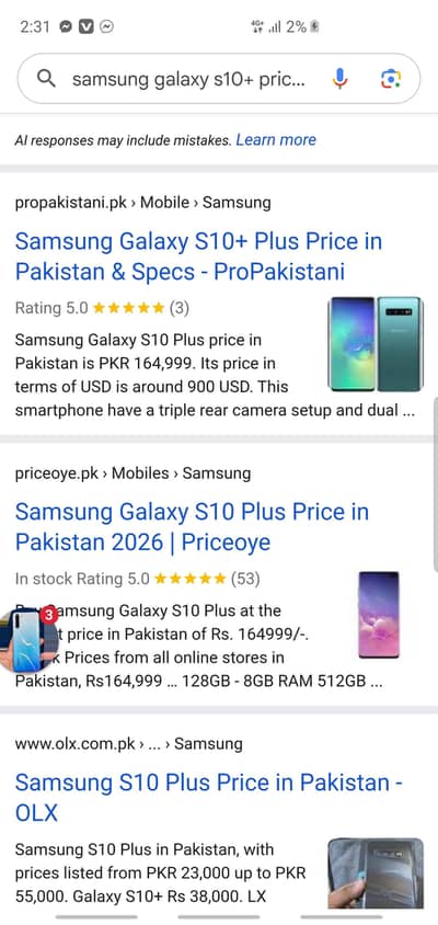 Samsung Mobile S10 Plus