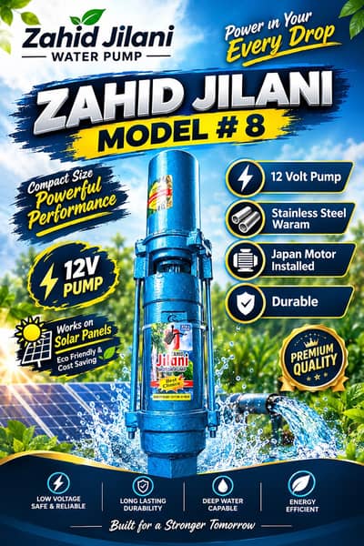 Zahid Jilani 12V / 24V DC Solar Water Pump Model #8 - Japanese Motor