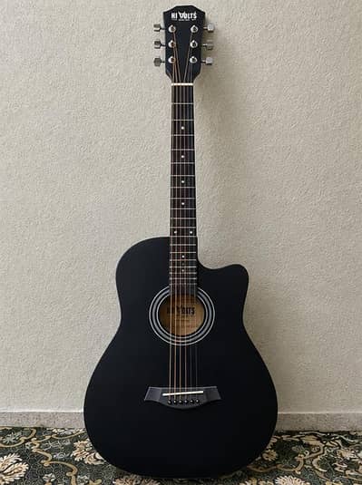 HI-VOLTS Black Acoustic Guitar – 6 Strings