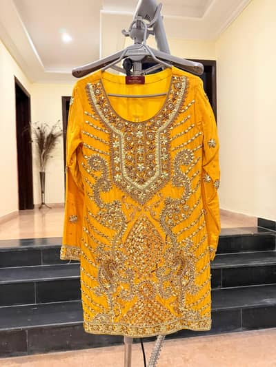 3 pc raw silk self designed dress. Small to Medium Size
