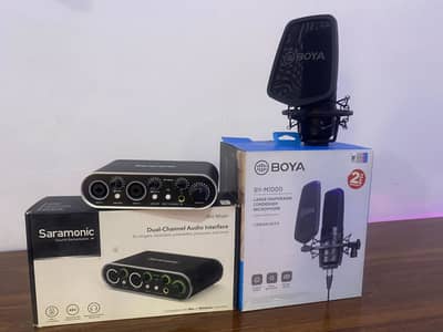 Saramonic MV-Mixer & BOYA BY-M1000 Studio Mic Setup + Mic Stand
