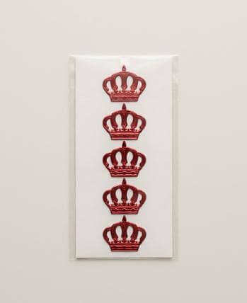 5 Pcs Crown Taj Silicone Sticker for Bike and Car Decoration RED R6232