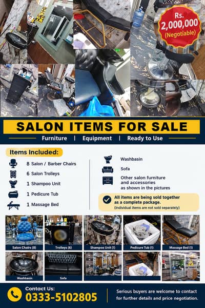 Salon Items for Sale (without setup)
