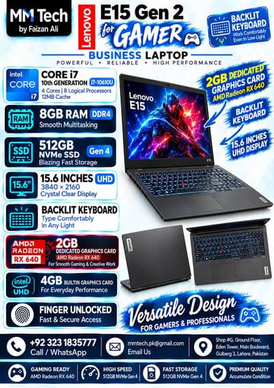 Lenovo Thinkpad E15 Core i7 10th Gen 2gb Dedicated Graphics Card