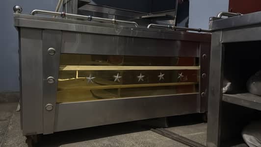Premium stainless steel commercial tea counter  built in Gas burners