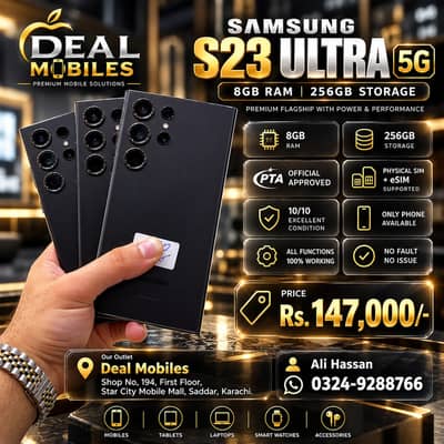 Samsung Galaxy S23 Ultra 8GB RAM 256GB Storage Official PTA Approved