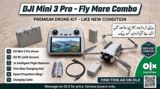 DJI Mini 3 Pro Fly More Combo – Excellent Condition