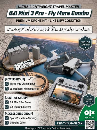 DJI Mini 3 Pro Fly More Combo – Excellent Condition