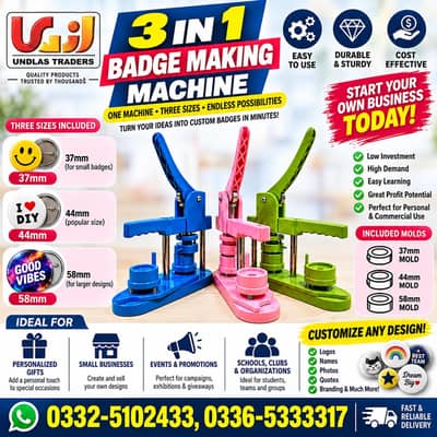 3in1 badge making machine plastic Body