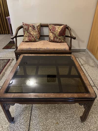 Complete Wooden Lounge Sofa Set