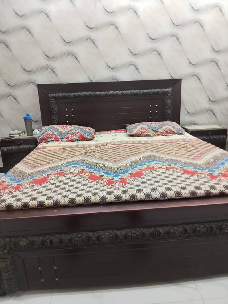 double bed with side table and dressing 1