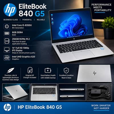 HP EliteBook 840 G5 | Core i5 8th Gen | 8GB RAM 256GB SSD |
