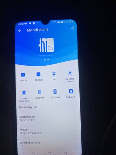 Tecno POP 5  pta approved all ok