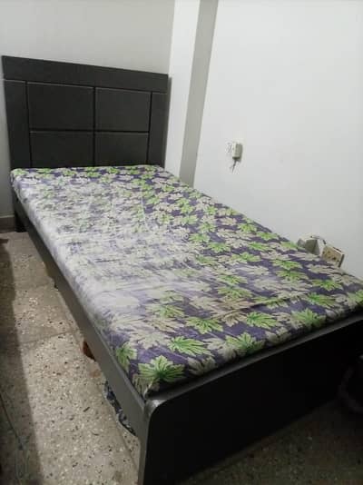 wooden bed with matris for sale good condition
