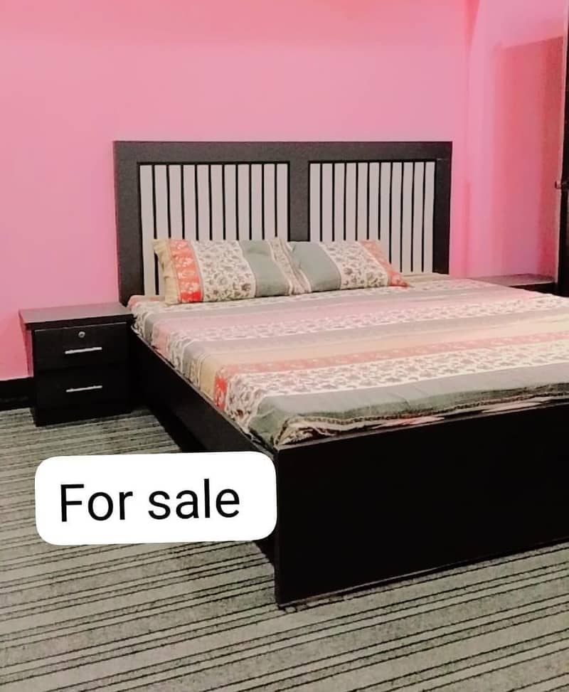 Bed with side table/ molty foam/ dressing table 1