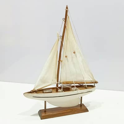 Vintage Handcrafted Wooden 1899 America’s Cup Racing Yacht Model