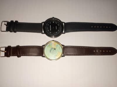 ​2 Casual Watches (Black & Brown) - Urgent Sale / Good Condition