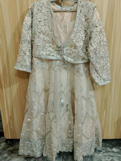 full heavy embroidered party wear dress  4pc gown khoti dupatta trouse
