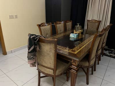 Dining table with Eight chairs