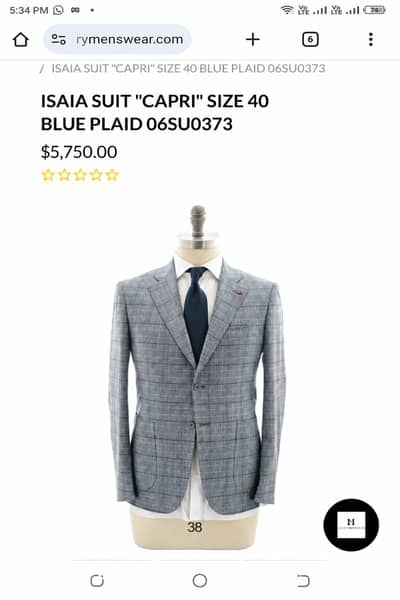 Capri Suit Made in italy, Fratelli Tallia di Delfino Super 160's