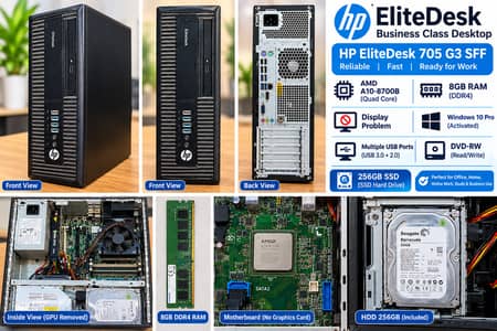 HP EliteDesk 705 G3 | AMD A8-9600 7th Gen | 8GB RAM | Display Problem