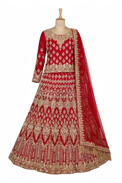 Royal Red Heavy Bridal lehanga - 10/10 Condition , 2 Hours Only used