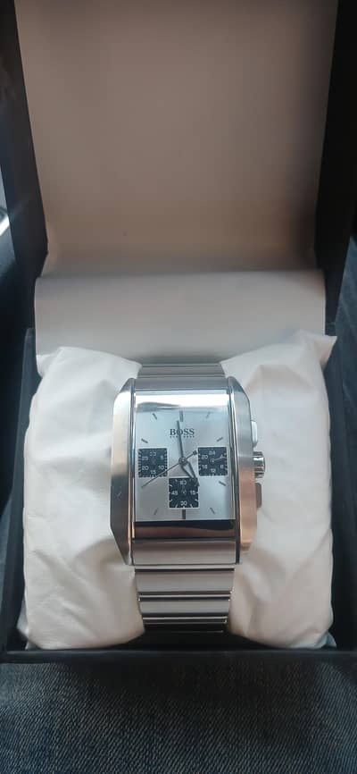 HUGO BOSS . . chronograph silver in excellent condition .