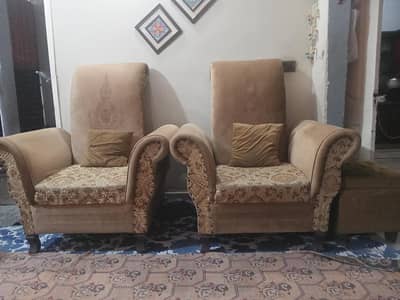 2 single sofas Golden Brown Color
