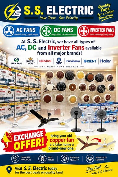Big Exchange Offer on AC DC Inverter Fans | S. S. Electric