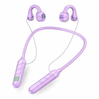 Stylish Purple Wireless Bluetooth Neckband Headset
