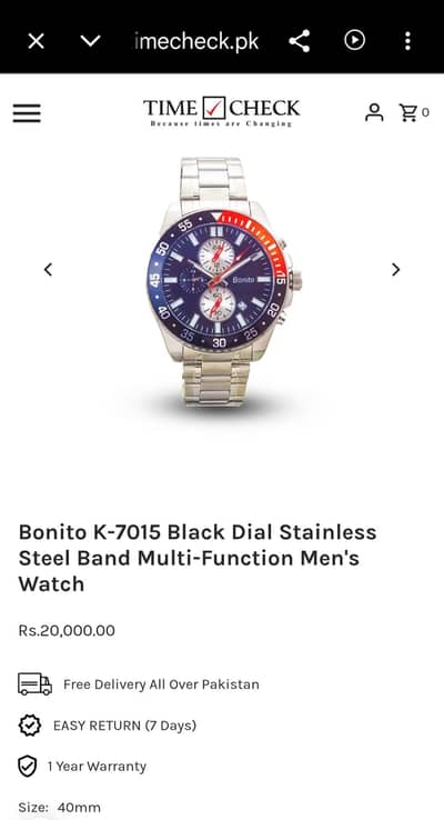 Bonito Original Chronograph Watch