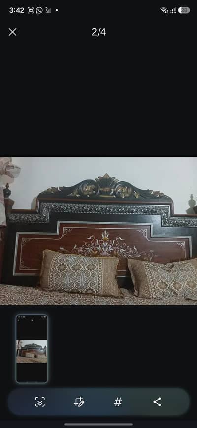 Used wooden size bed or bed and matttreees