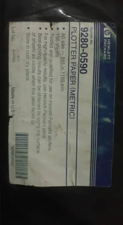 HP Plotter Paper 9280-0590 (A0 Size - 150 Sheets)