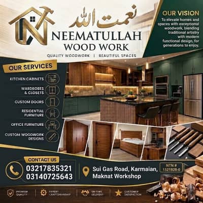 Wood Works, Carpenters Cupboard, Wardrobe, Kitchen Cabinet, Media Wal