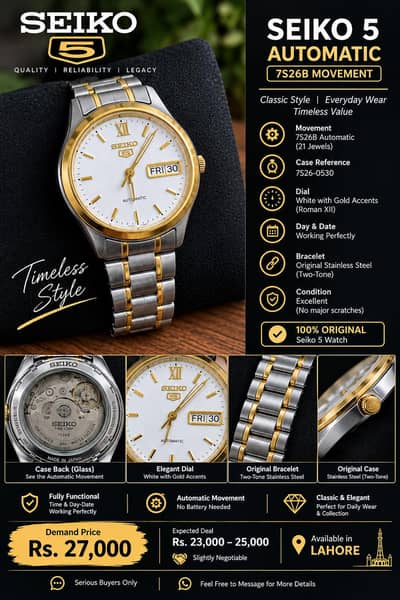 Automatic Seiko watch for sale