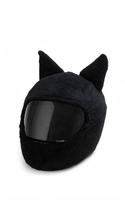 trending cute Black Ear Helmet Cover - Removable & Washable