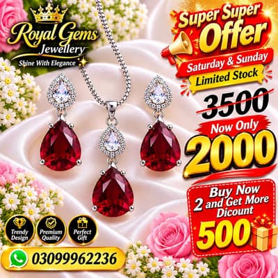 Title:  Royal Ruby Jewellery Set  | Super Sale