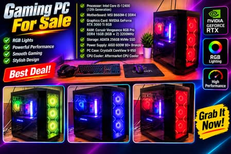Gaming Pc with Nvidia RTX 3060Ti for sale
