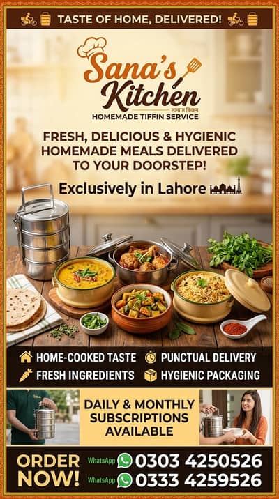 tiffin service/ homemade food / home cooked
