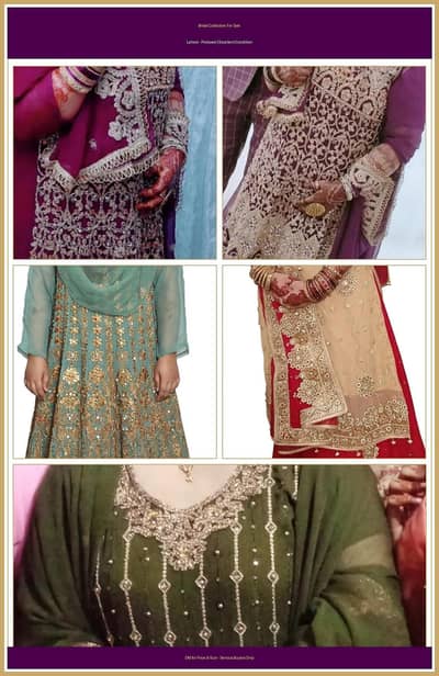 bridal fancy dresses 5 piece bundle exelent condition in lahore